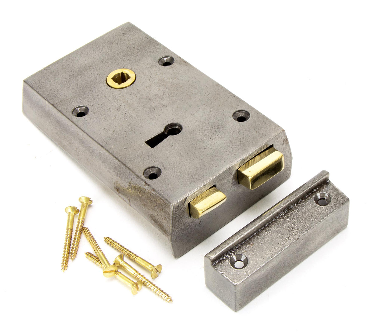 RIM LOCK SMALL LH 140x86x25 IRON - 83583 by MARCHES (ANVIL) ARCHITECTURAL HARDWARE