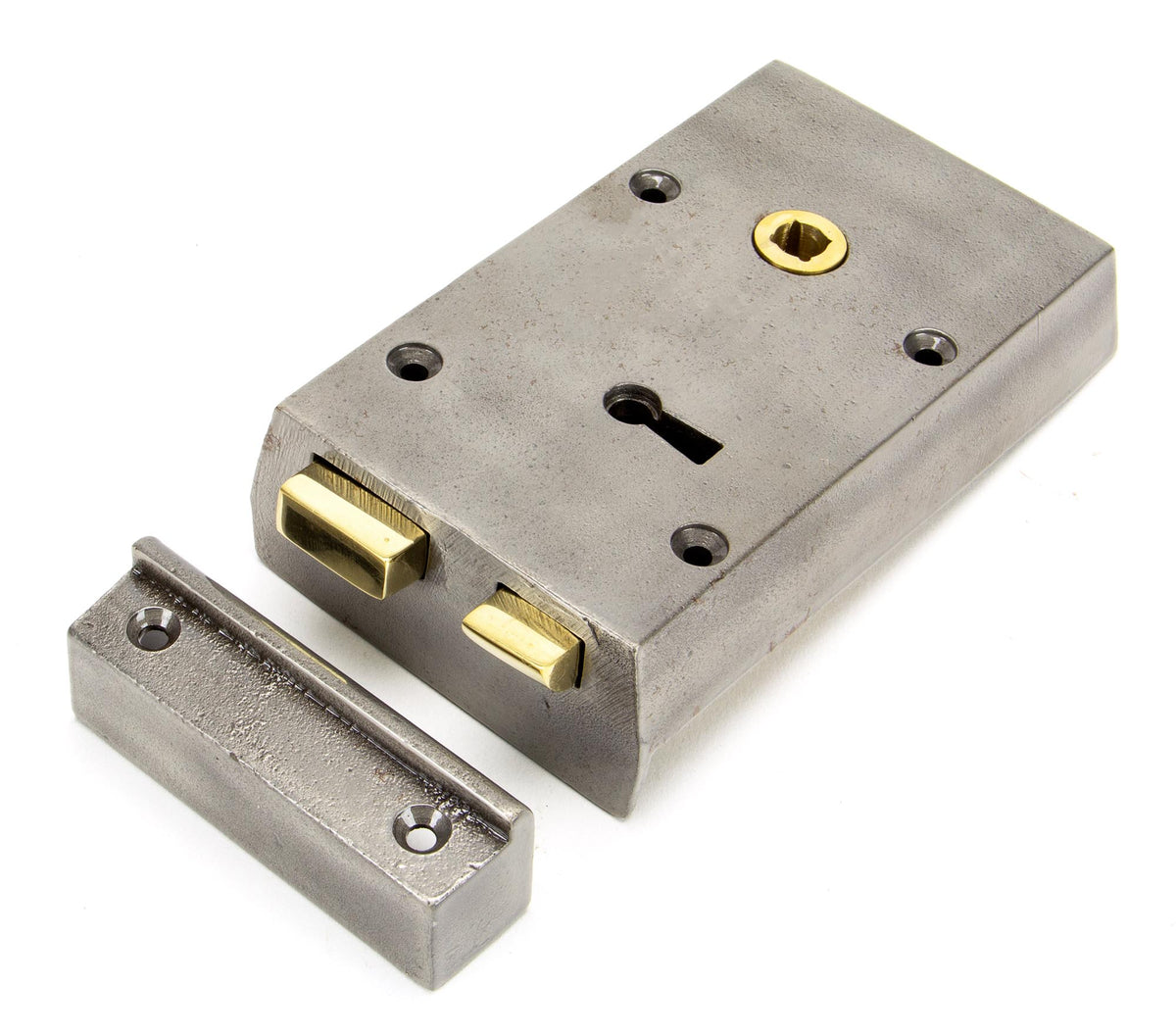 RIM LOCK SMALL RH 140x86x25 IRON - 83584 by MARCHES (ANVIL) ARCHITECTURAL HARDWARE