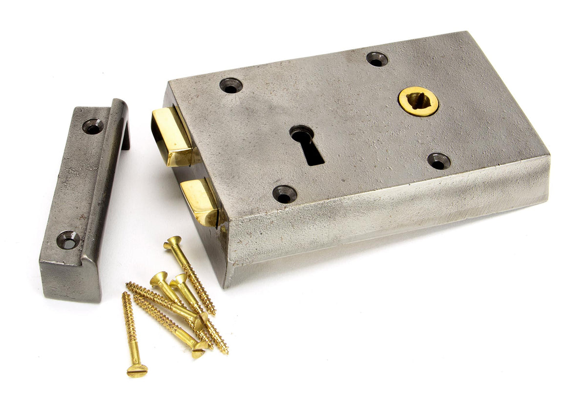 RIM LOCK SMALL RH 140x86x25 IRON - 83584 by MARCHES (ANVIL) ARCHITECTURAL HARDWARE