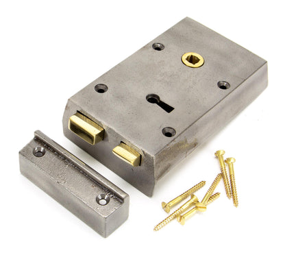 RIM LOCK SMALL RH 140x86x25 IRON - 83584 by MARCHES (ANVIL) ARCHITECTURAL HARDWARE