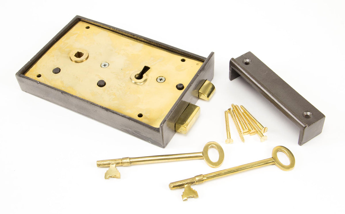 RIM LOCK LARGE LH 180x112x26 IRON - 83591 by MARCHES (ANVIL) ARCHITECTURAL HARDWARE