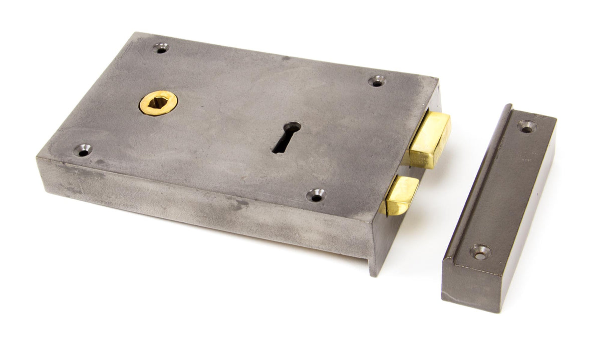RIM LOCK LARGE LH 180x112x26 IRON - 83591 by MARCHES (ANVIL) ARCHITECTURAL HARDWARE