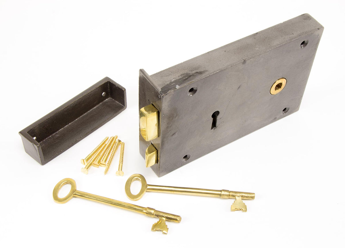 RIM LOCK LARGE RH 180x112x26 IRON - 83592 by MARCHES (ANVIL) ARCHITECTURAL HARDWARE