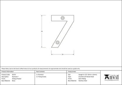 NUMERAL 7 78x54x8 APW - 83737 by MARCHES (ANVIL) ARCHITECTURAL HARDWARE