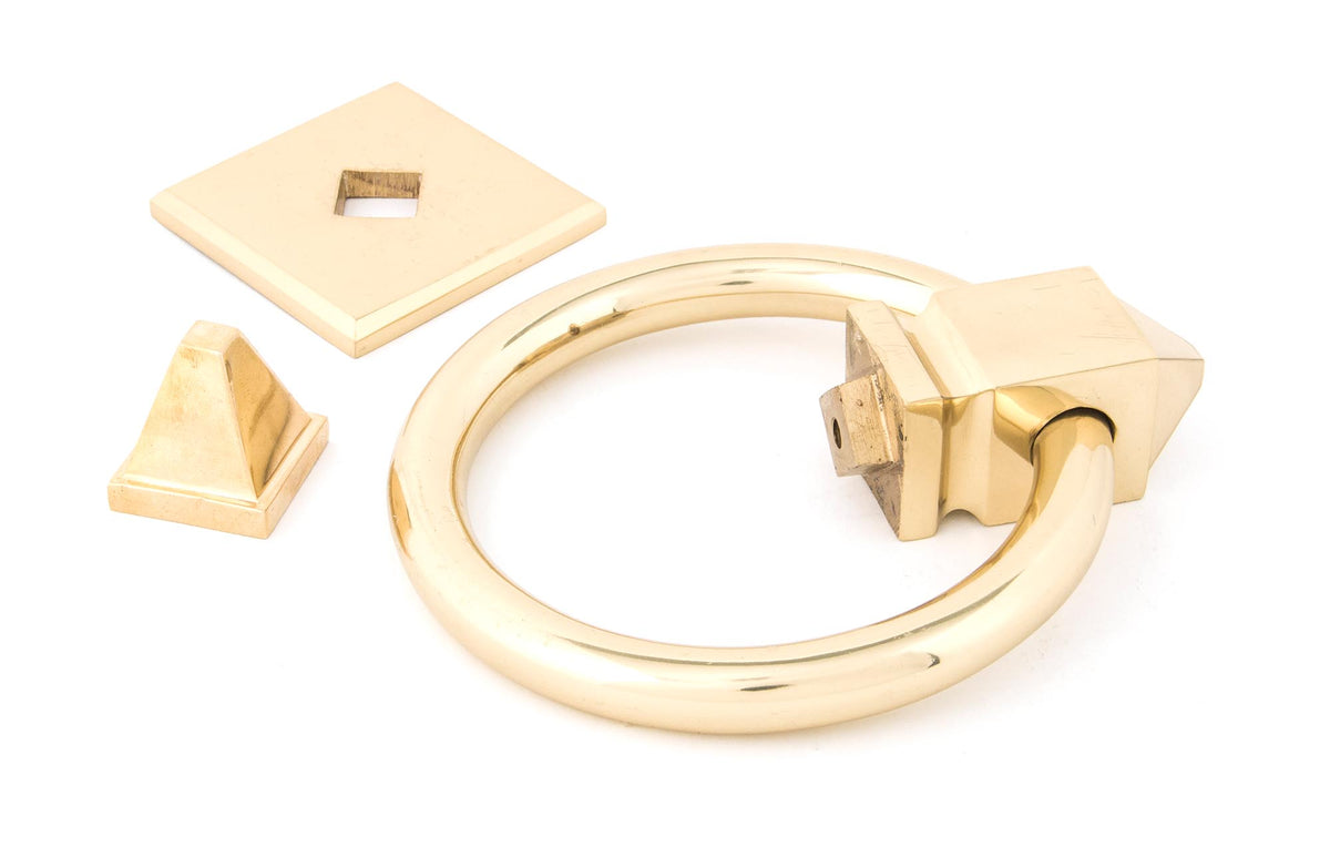 RING DOOR KNOCKER SLIM 124x62x65 PBR - 83836 by MARCHES (ANVIL) ARCHITECTURAL HARDWARE