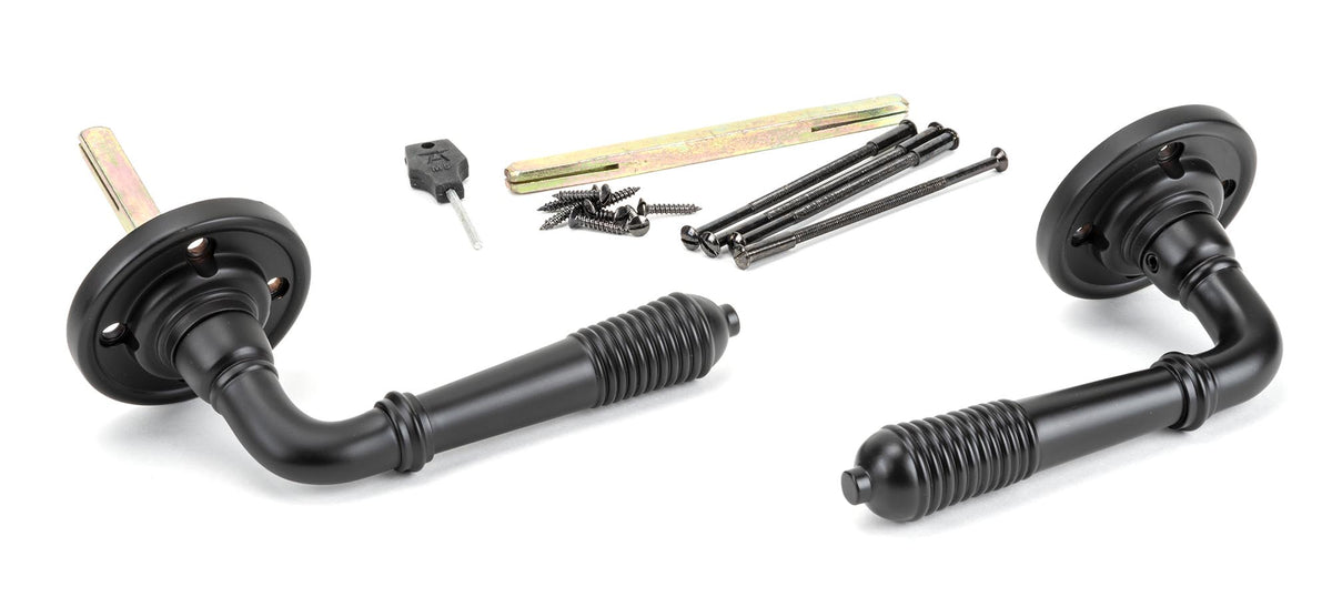REEDED LEVER HANDLE+ROSE SPR 123x60x70 AGBZ - 83957 by MARCHES (ANVIL) ARCHITECTURAL HARDWARE