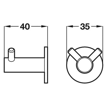 COAT HOOK D35x40 BSS