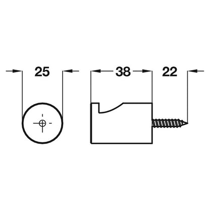 METROPOLIS ROBE HOOK D25x38 SSS