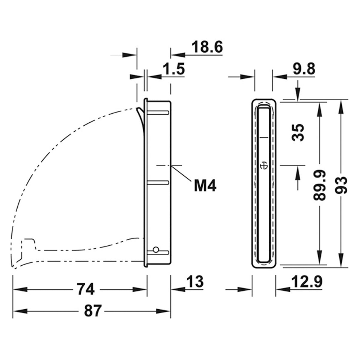 FOLDING COAT HOOK 93x13x15 ZA/PCP