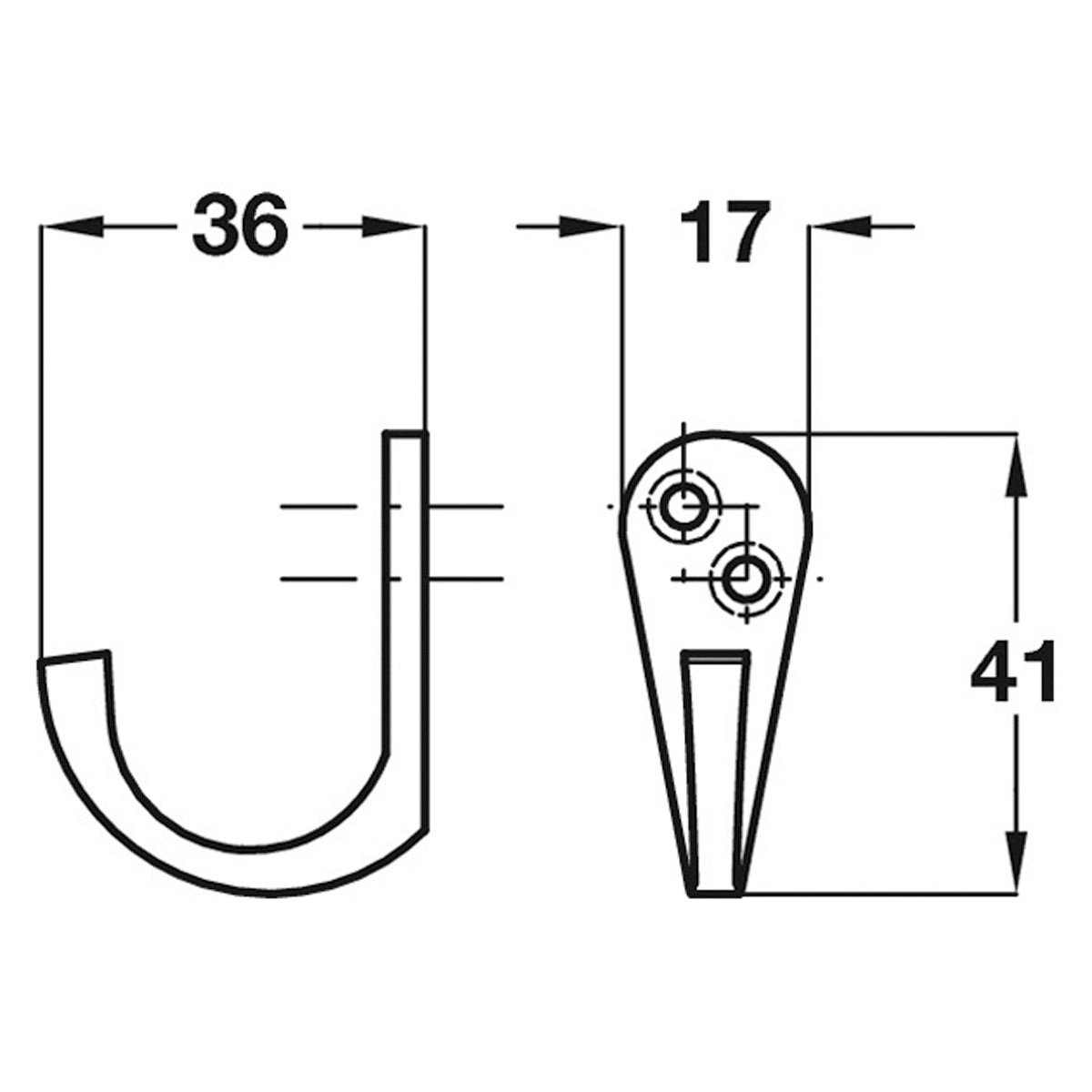 HAT HOOK 41x17x36 ZA/PCP