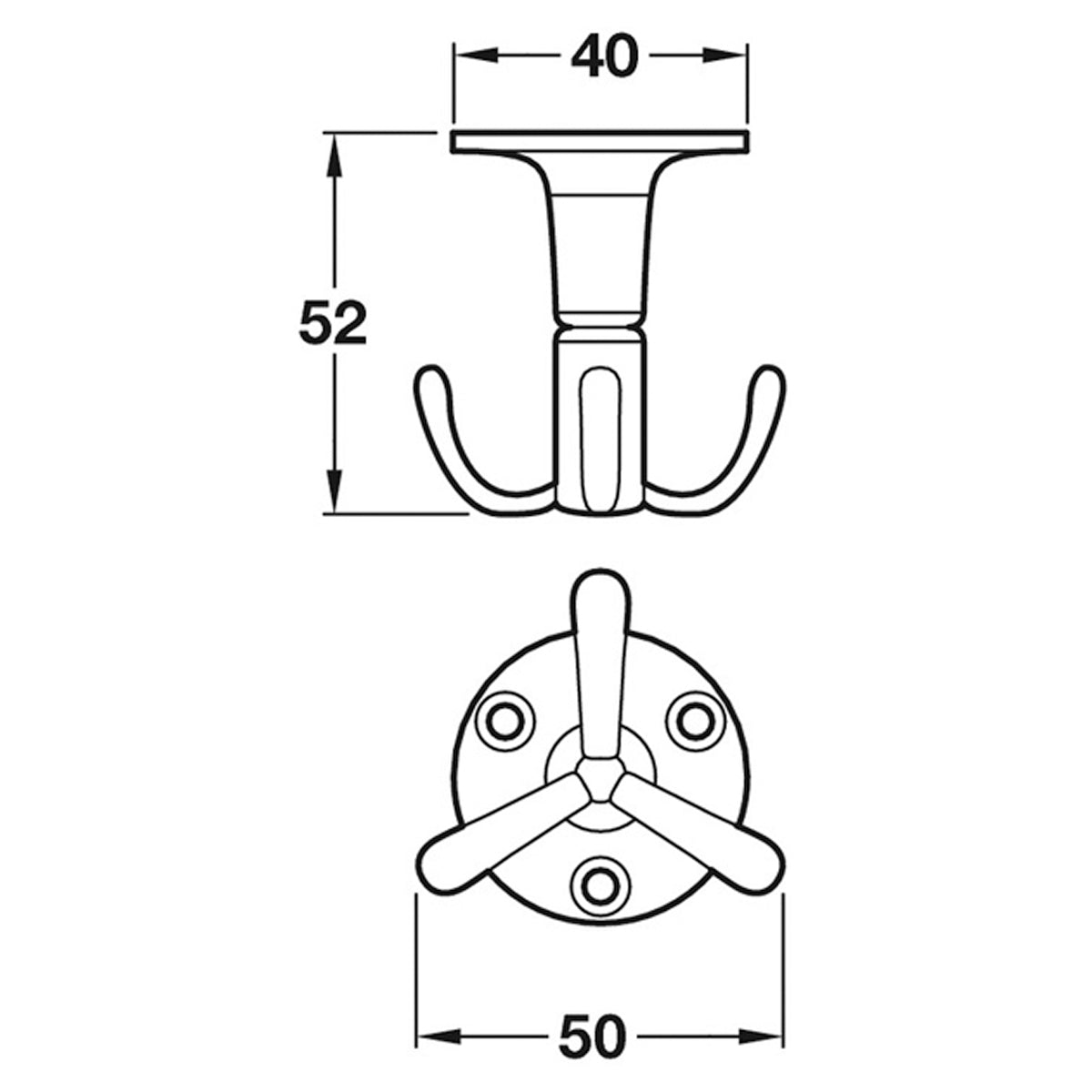 ROTATING CEILING HOOK 3 ALU/POL