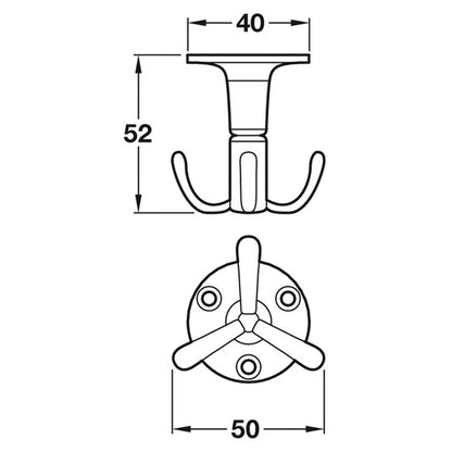 ROTATING CEILING HOOK 3 ALU/POL