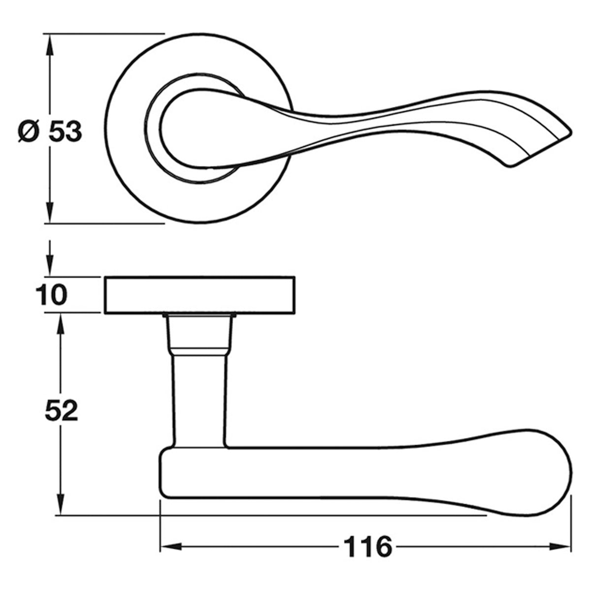 WELFORD LEVER HANDLE D53x116 SNI
