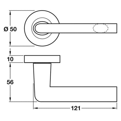 GILMAN LEVER HANDLE D50x121 PCP