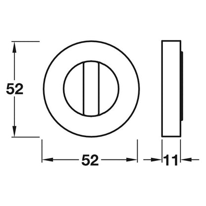 RO12 ESCUTCHEON RND WC D52x11 MBK