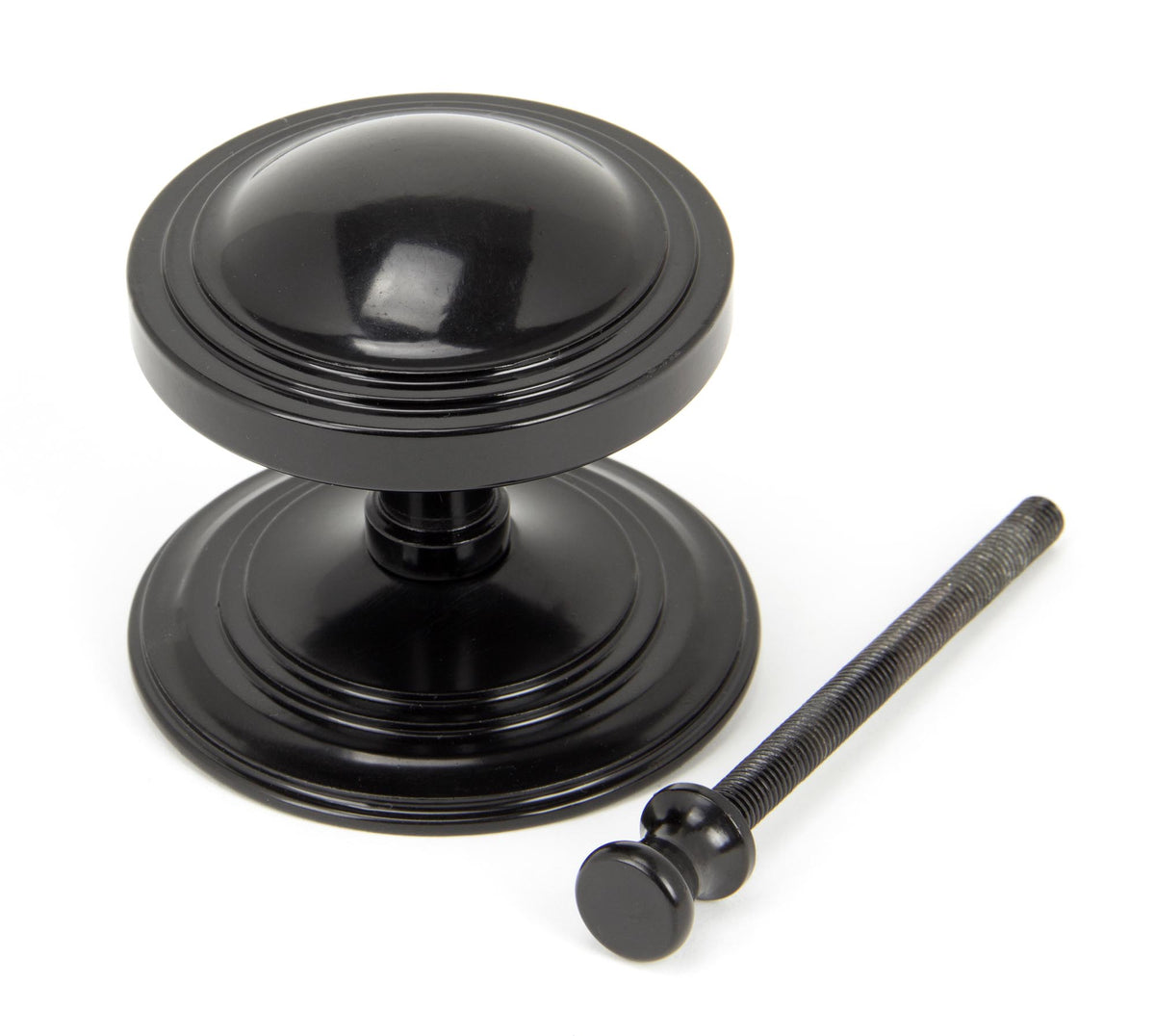 ART DECO CENTRE DOOR KNOB 81x78x90 BLK - 90070 by MARCHES (ANVIL) ARCHITECTURAL HARDWARE