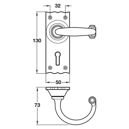 WESSEX LEVER HANDLE LOCK CI/ABK