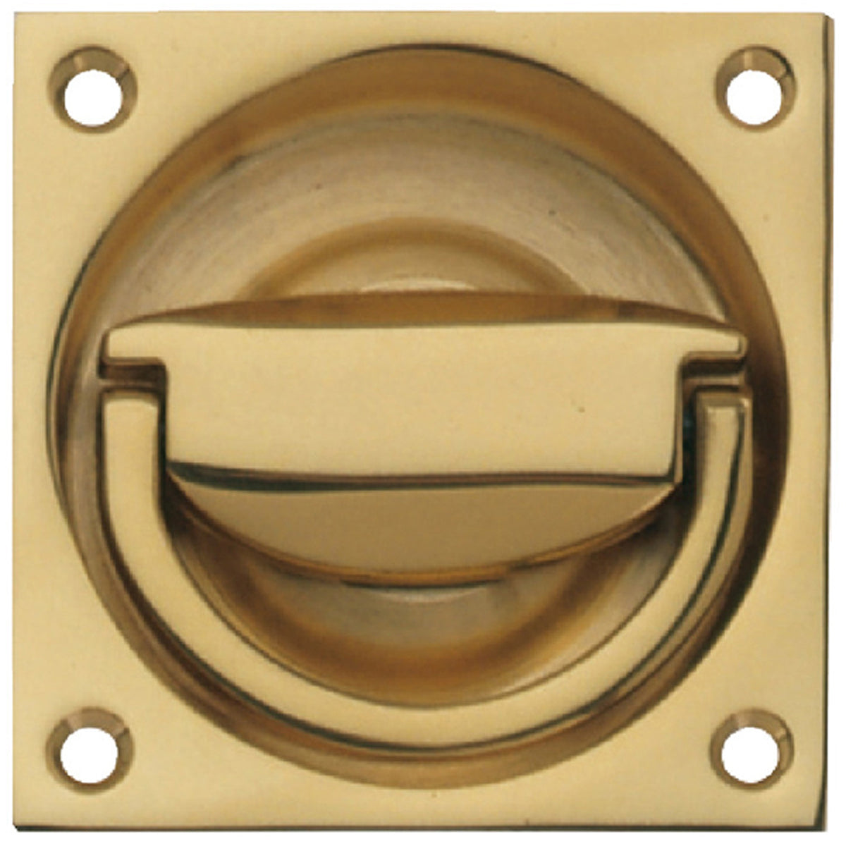 FLUSH RING PULL HANDLE 90x90 BR/POL