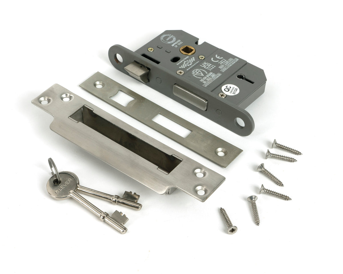 5LEVER SASH LOCK BS44 DIF 64 SSS - 90134 by MARCHES (ANVIL) ARCHITECTURAL HARDWARE