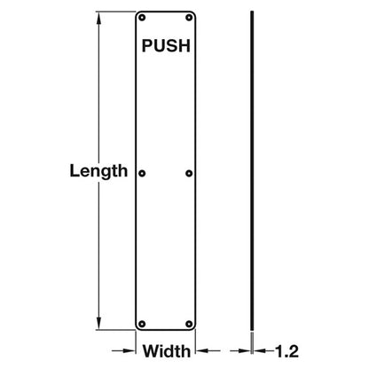 PUSH FINGER PLATE 380x75x1.2 SSS
