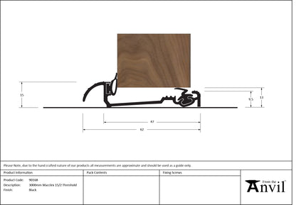 MACCLEX 15/2 THRESHOLD 62x15x2134 BLK - 90168 by MARCHES (ANVIL) ARCHITECTURAL HARDWARE