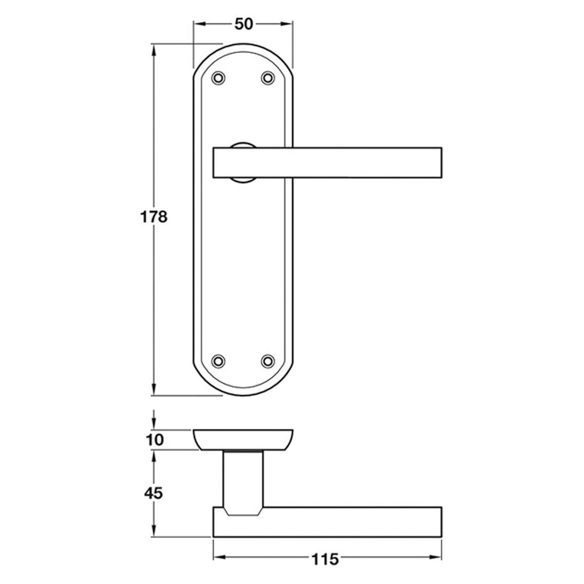 VARTHEN LEVER HANDLE 178x50x115 BATH SNP