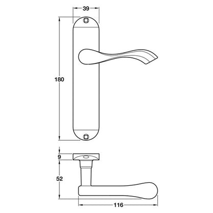 WELFORD LEVER HANDLE 180x39x116 BATH PCP
