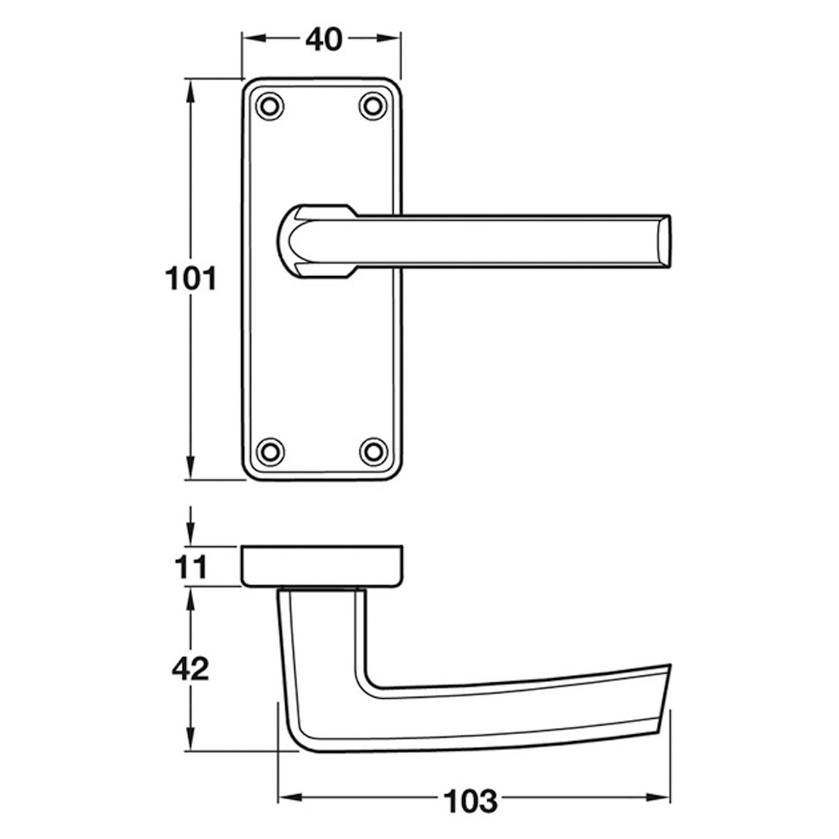 CRANSLEY LEVER HANDLE LATCH 101x40 SAA