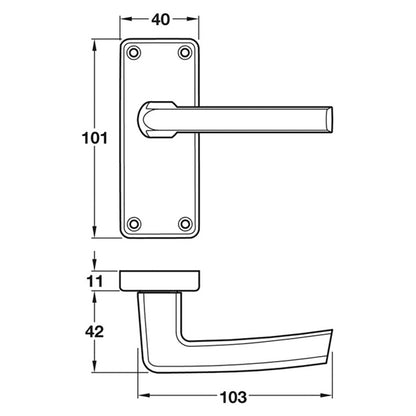 CRANSLEY LEVER HANDLE LATCH 101x40 SAA