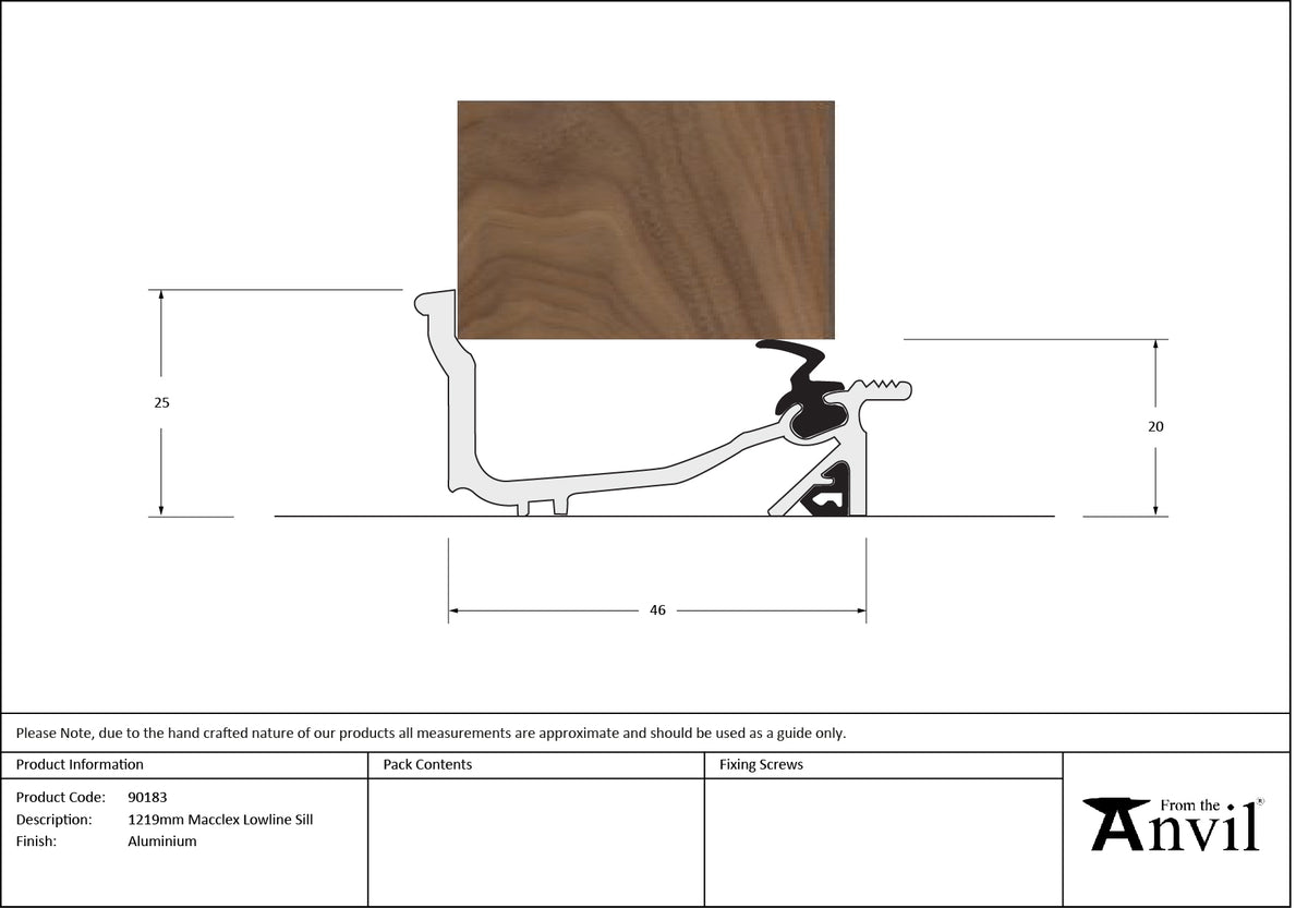 MACCLEX LOWLINE SILL 46x25x1219 ALU - 90183 by MARCHES (ANVIL) ARCHITECTURAL HARDWARE