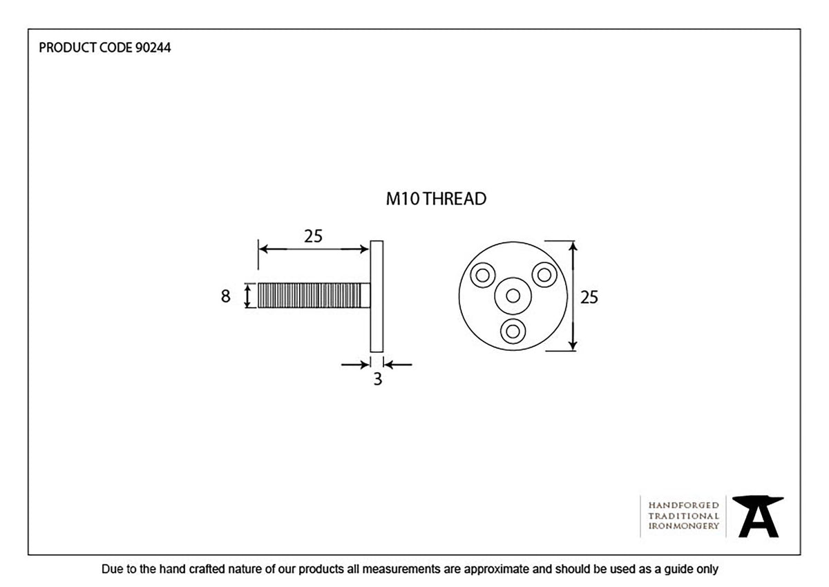 TAYLOR SPINDLE THREADED M10x1.5 - 90244 by MARCHES (ANVIL) ARCHITECTURAL HARDWARE