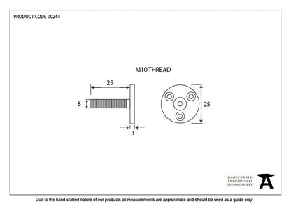 TAYLOR SPINDLE THREADED M10x1.5 - 90244 by MARCHES (ANVIL) ARCHITECTURAL HARDWARE