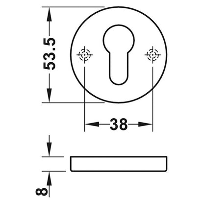 ESCUTCHEON EURO D53x8 SSS