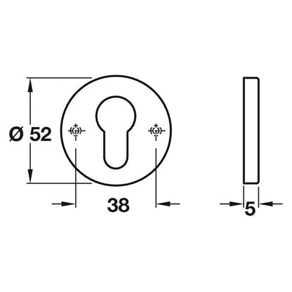 ESCUTCHEON PROF CYL D50x6 ST/SAT
