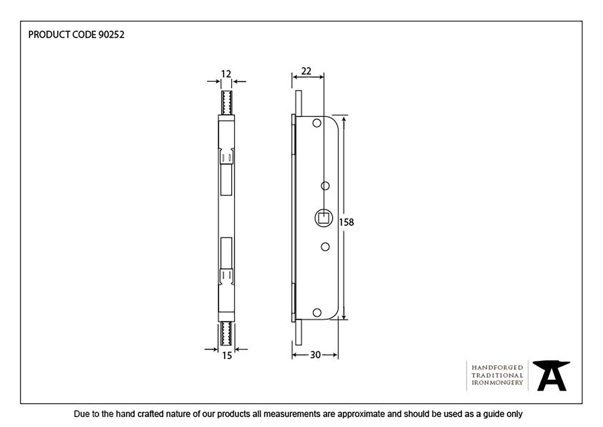 EXCAL GEARBOX CLAW BS22 158x12 BZP - 90252 by MARCHES (ANVIL) ARCHITECTURAL HARDWARE