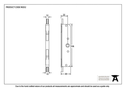 EXCAL GEARBOX CLAW BS22 158x12 BZP - 90252 by MARCHES (ANVIL) ARCHITECTURAL HARDWARE