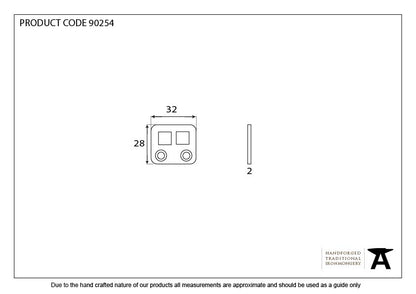 EXCAL FLAT PLATE SHOOT BOLT KEEP 32x28x2 BZP - 90254 by MARCHES (ANVIL) ARCHITECTURAL HARDWARE