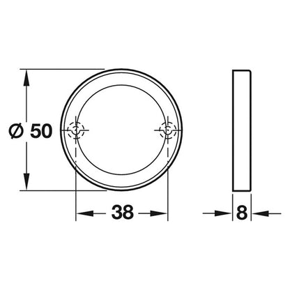 ESCUTCHEON BLANK D52x8 ST/SAT