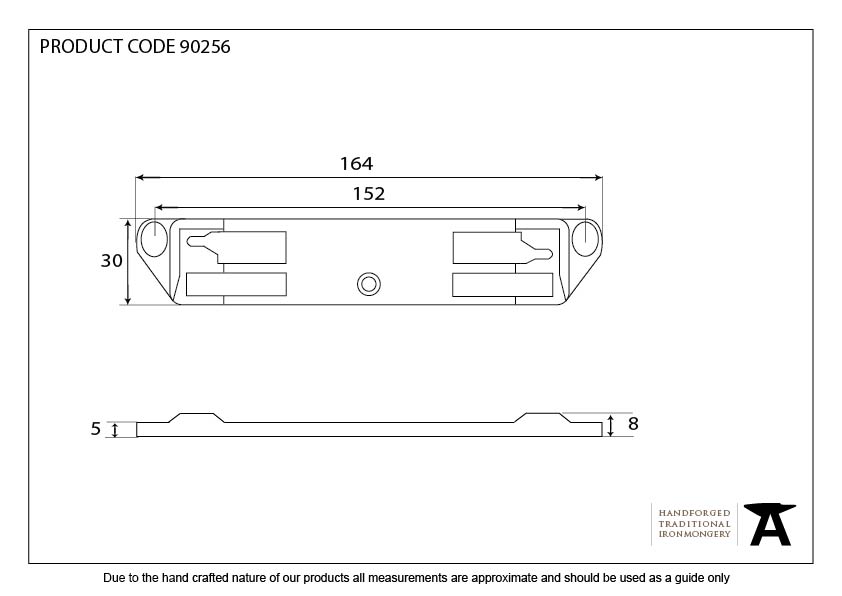 EXCAL RAISED CENTRE KEEP 164x30x5 BZP - 90256 by MARCHES (ANVIL) ARCHITECTURAL HARDWARE