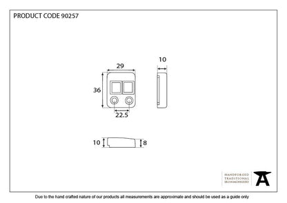 EXCAL RAISED SHOOT BOLT KEEP LH 36x29x10 BZP - 90257 by MARCHES (ANVIL) ARCHITECTURAL HARDWARE
