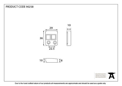 EXCAL RAISED SHOOT BOLT KEEP RH 36x29x10 BZP - 90258 by MARCHES (ANVIL) ARCHITECTURAL HARDWARE