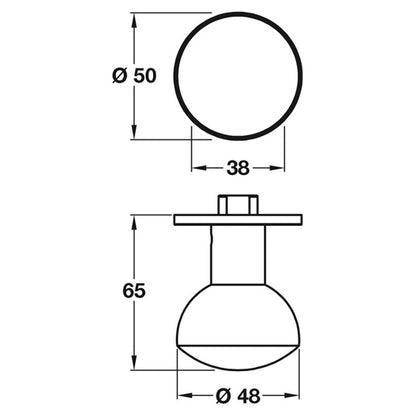 DOOR KNOB USP 35-54 D50x65 316SSS