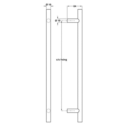 APPALACHIAN HANDLE D19x600 BOLT SAT