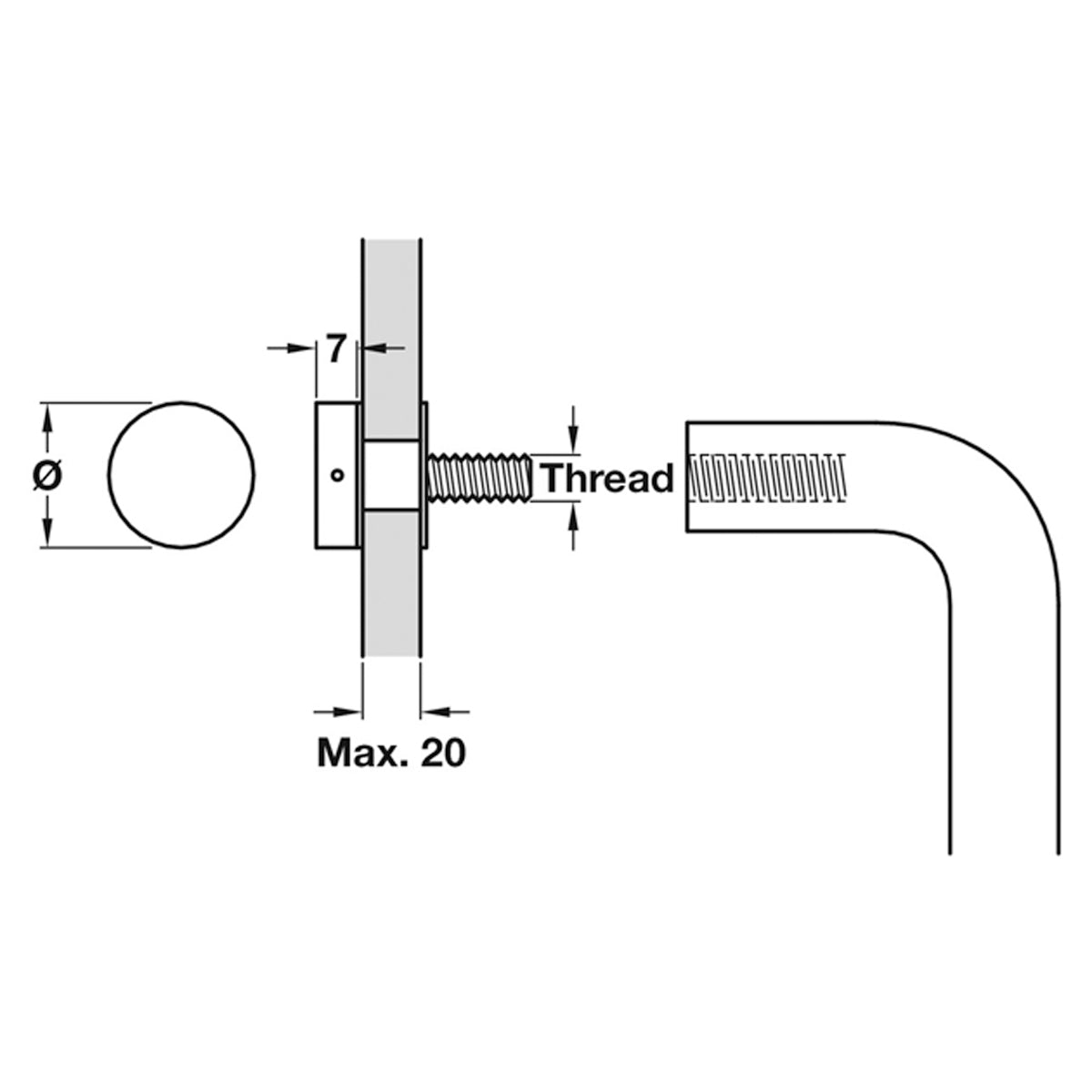 SINGLE SIDED FIXING BOLT D22 M8 SSS