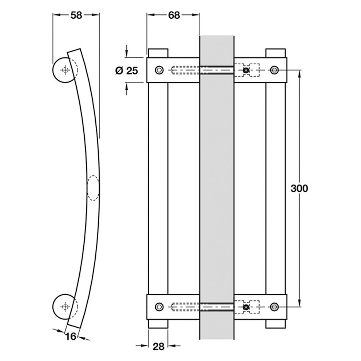 EIGER OVAL PULL HANDLE 300 BTB SSS