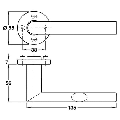 FSB ASL 1108 LEVER D55x135x56 SSS