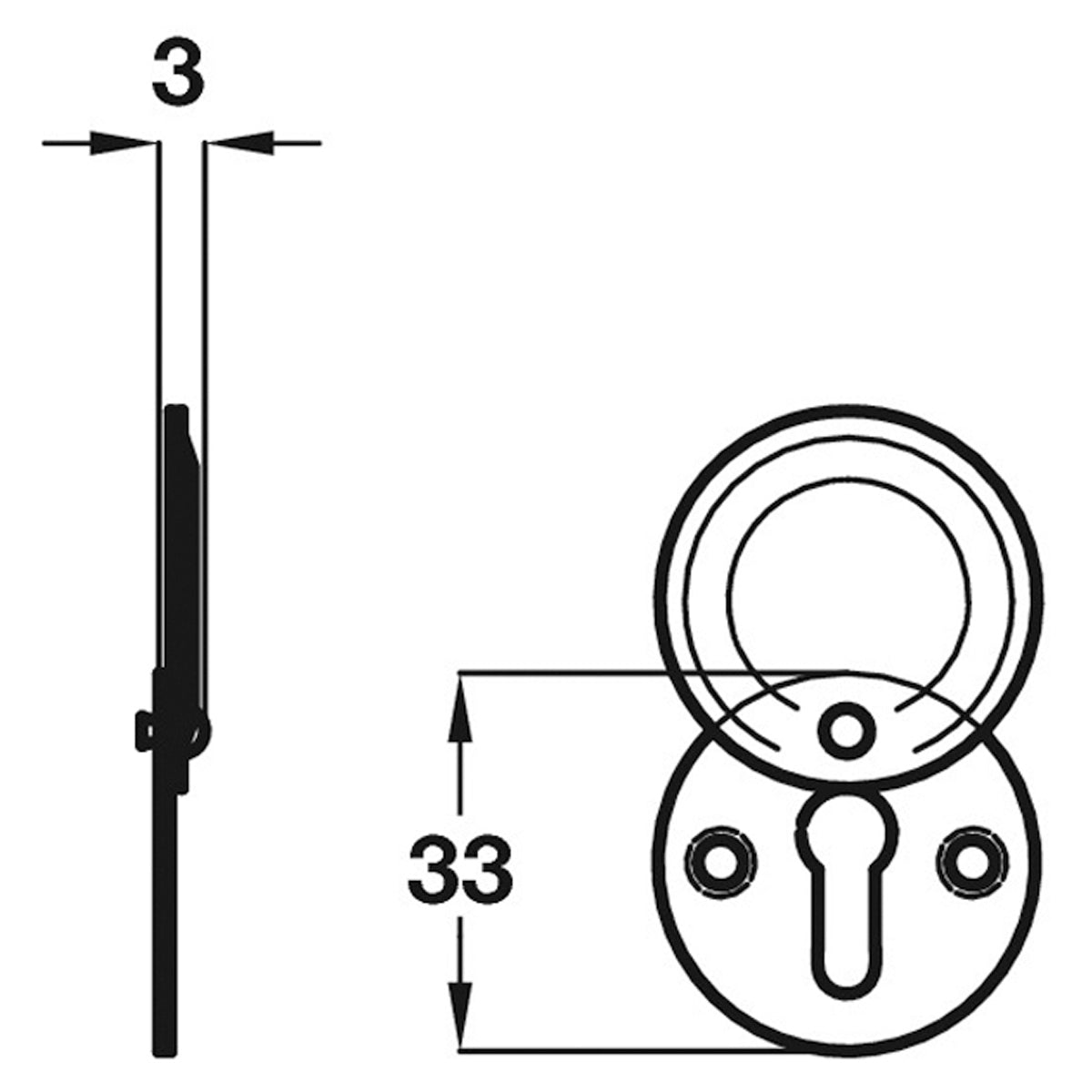 ESCUTCHEON COVERED STD D33x3 SAA