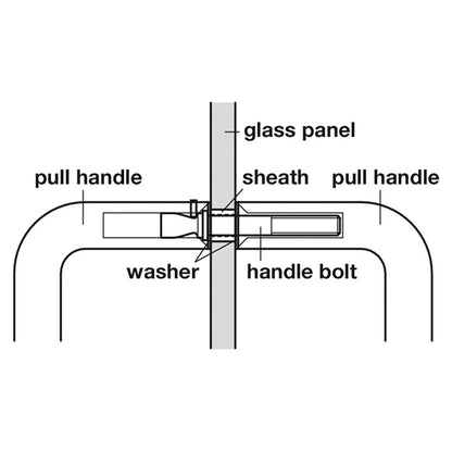 PULL HANDLE GLASS DOOR FIX SET D19