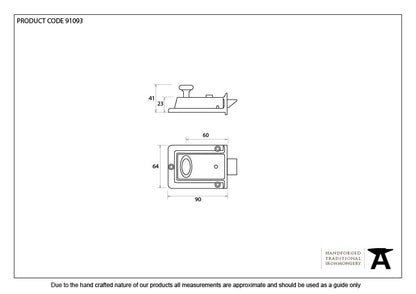 TRADITIONAL CASE NIGHT LATCH BS60 90x64x23 BLK - 91093 by MARCHES (ANVIL) ARCHITECTURAL HARDWARE