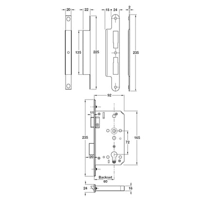 CALIBRE MORTICE SASHLOCK GST/SAT